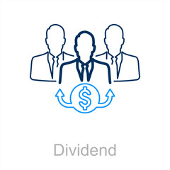Dividend and rate icon concept 
