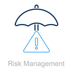 Risk Management and alert icon concept 