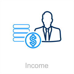 Income and cash icon concept