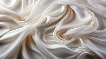 Elegant white silk fabric texture background with a minimalist touch. AI generate illustration