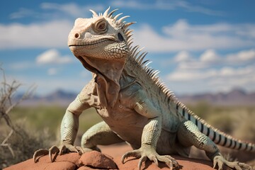 desert iguana in natural desert environment. Wildlife photography