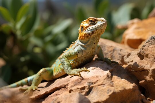 eastern collared lizard in natural desert environment. Wildlife photography