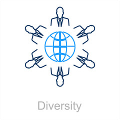 Diversity and combine icon concept