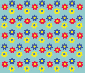seamless pattern with colorful flowers