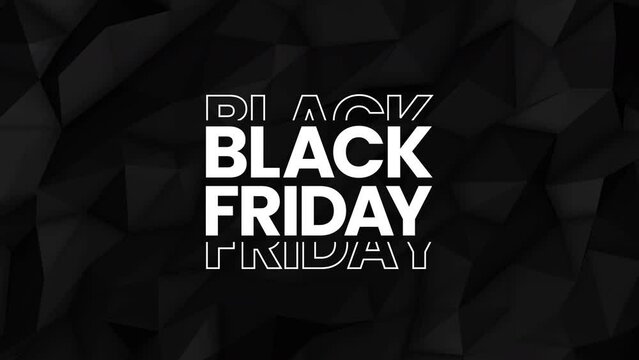 Black Friday graphic element with black texture background. Bold black friday sale banner design 4k animation. sales shopping social media background.
