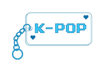 Keychain with the inscription k-pop. Vector illustration