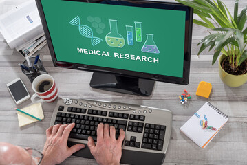 Medical research concept on a computer