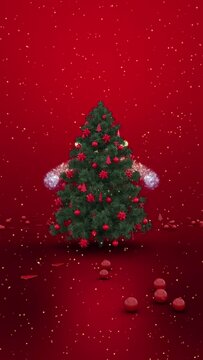 Merry christmas greeting card, 1080x1920 vertical story desing.