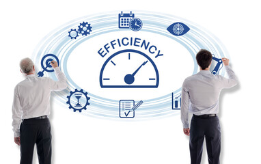 Efficiency concept drawn by businessmen