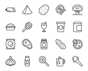 Outline icons set for Food. - obrazy, fototapety, plakaty