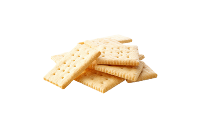 Cracker on white isolated on clear png background and transparent background. Bakery and pastry concept for cafe and restaurent, AI generative. 