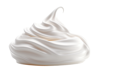 Meringue on white isolated on clear png background and transparent background. Bakery and pastry concept for cafe and restaurent, AI generative. 