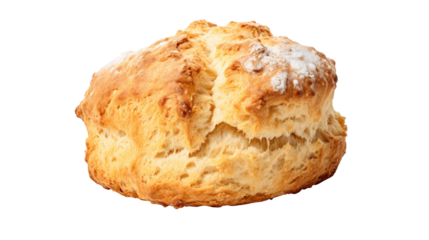 Scone on white isolated on clear png background and transparent background. Bakery and pastry concept for cafe and restaurent, AI generative. 