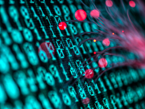 Fiber optic cables attacking binary code
