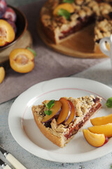 A piece of a plum cake