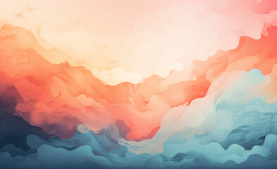 Fiery and warm abstract digital art, evoking a vivid sunset cloud landscape.