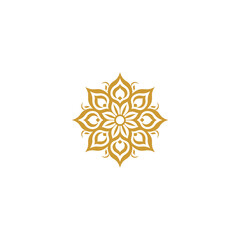 set of mandala vector elements flower style flower