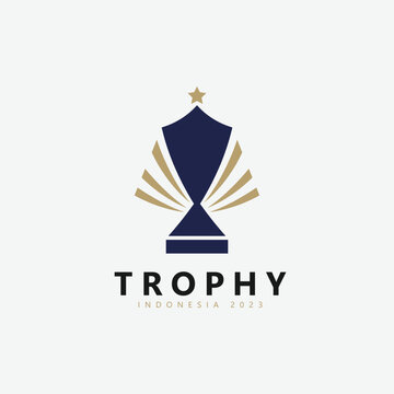 Champions trophy for winner award logo design inspiration
