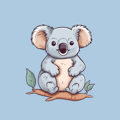 A laughing koala sketched for a childrens tale 

