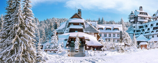 Panorama of ski resort Kopaonik, Serbia in winter