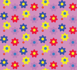 seamless pattern with colorful flowers