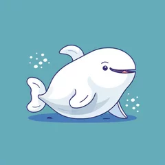 Store enrouleur Baleine A jolly beluga whale in a marine adventure story  