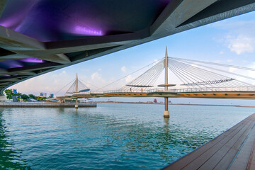 Lusail, Qatar - November 18, 2023: Lusail Qetaifan Island Corniche Park Lusail boulevard Qatar 