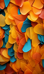 A rich, textured background resembling colourful textured chips or petals in warm tones. Vertical tall background.