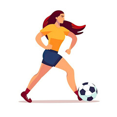 Women football soccer player kicking soccer ball vector tshirt design graffiti AI Generated
