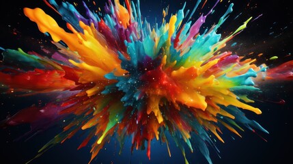 A Multicolored Paint Splatters Extravaganza, Vibrant Kaleidoscope, colorful, abstract, color, abstract background.