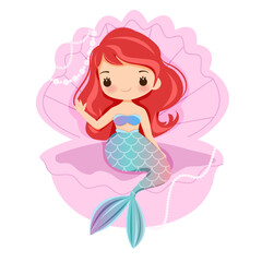 Vector of cute mermaid illustration 