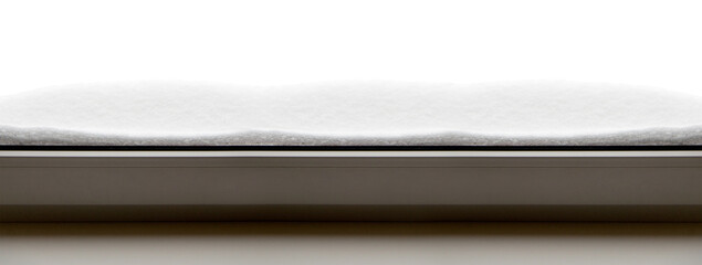 white snow on the window, banner, png, isolated on a transparent background