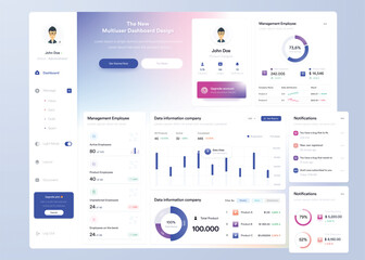 UI UX Infographic dashboard. UI design with graphs, charts and diagrams. Web interface template