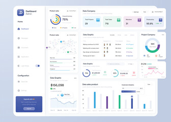 UI UX Infographic dashboard. UI design with graphs, charts and diagrams. Web interface template