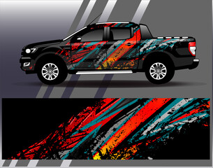 Car wrap design vector.Graphic abstract stripe racing background designs for vehicle, rally, race, adventure and car racing livery