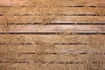 hay strands spread out on a wooden surface