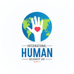 Fototapeta premium International Human Solidarity Day (IHSD) is observed every year on December 20. Vector template for banner, greeting card, poster with background. Vector illustration.