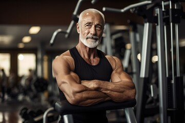 Fototapeta na wymiar Mature Senior At The Gym, Proving Age Is Just Number