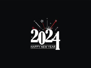 Happy New Year, Happy New Year 2024, New Year Design, Celebration Your Happy New Year Holiday, 2024, Holidays Special 2024, Creative Happy New Year Vector Firework Crown Design For 2024