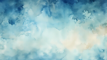 Fototapeta na wymiar Blue white watercolor abstract background. Watercolor blue white background. Watercolor cloud texture.