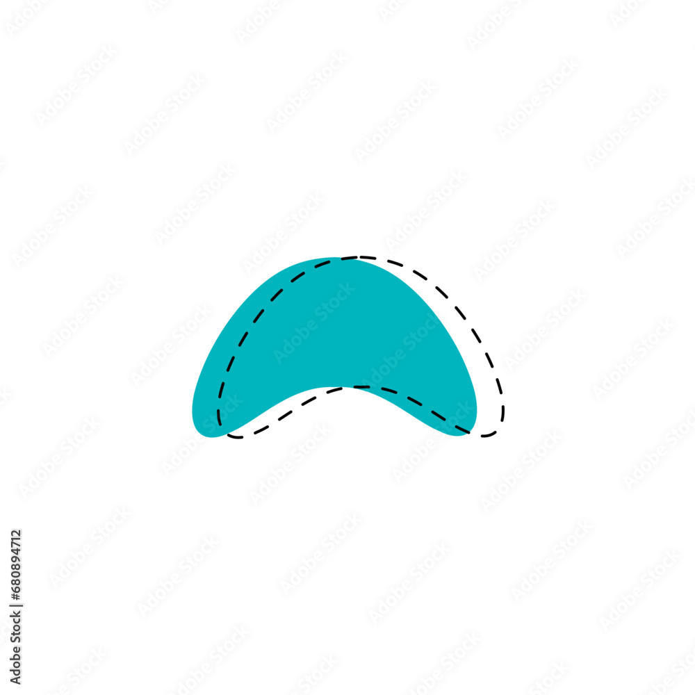 Poster set of blobs with lines on the edges splash