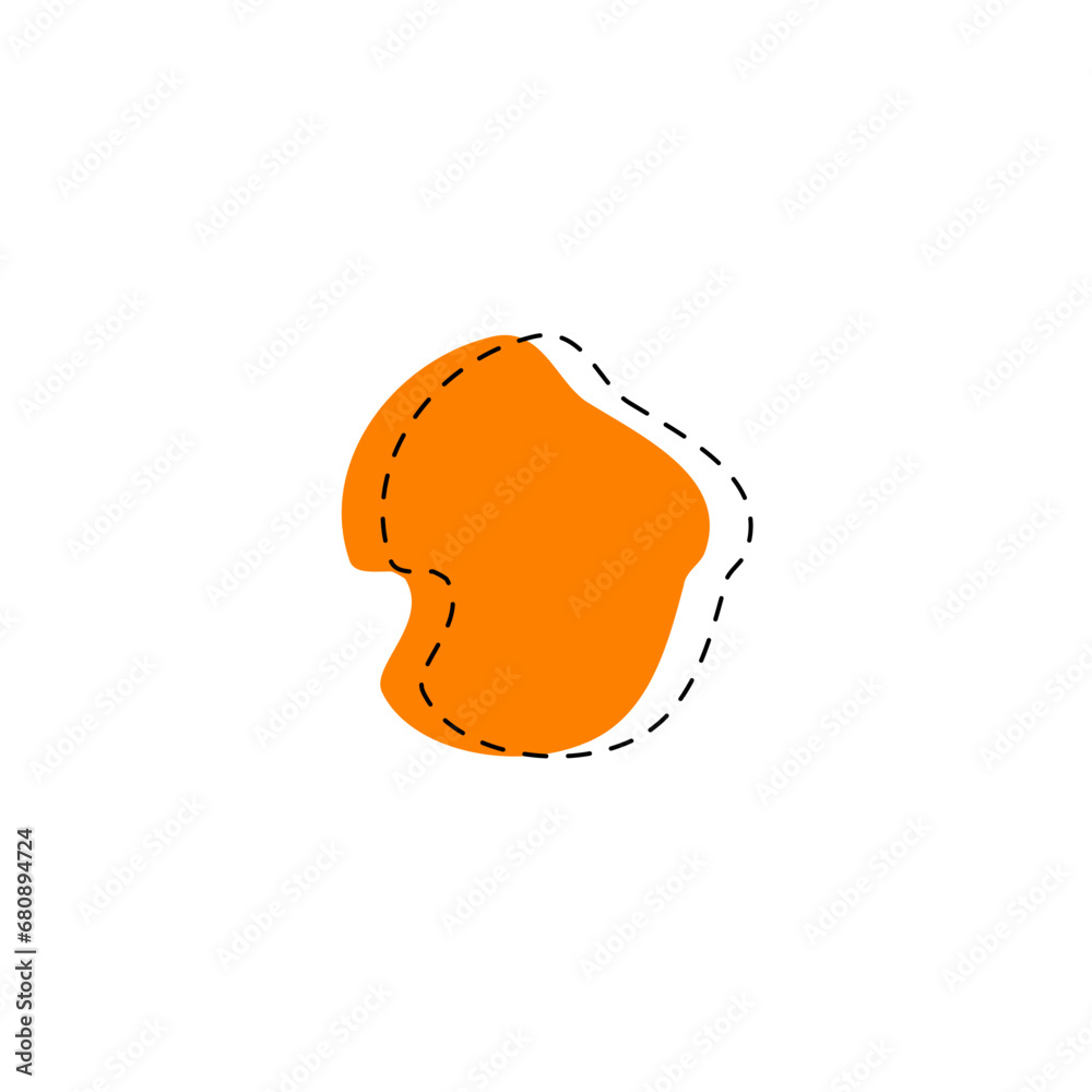 Poster set of blobs with lines on the edges splash