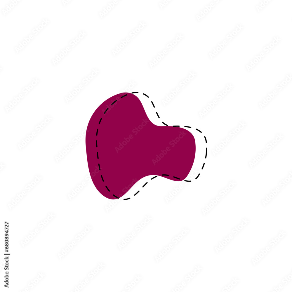 Fototapete set of blobs with lines on the edges splash