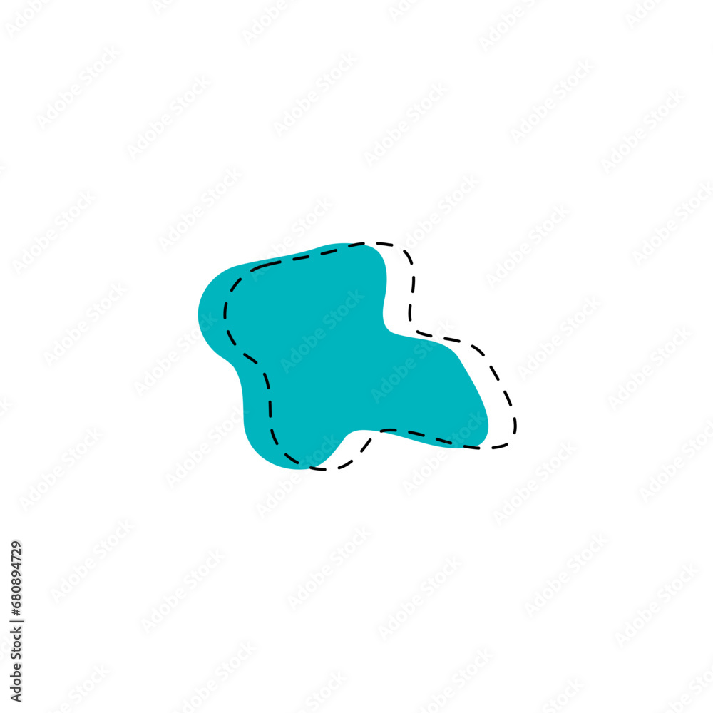 Fototapete set of blobs with lines on the edges splash