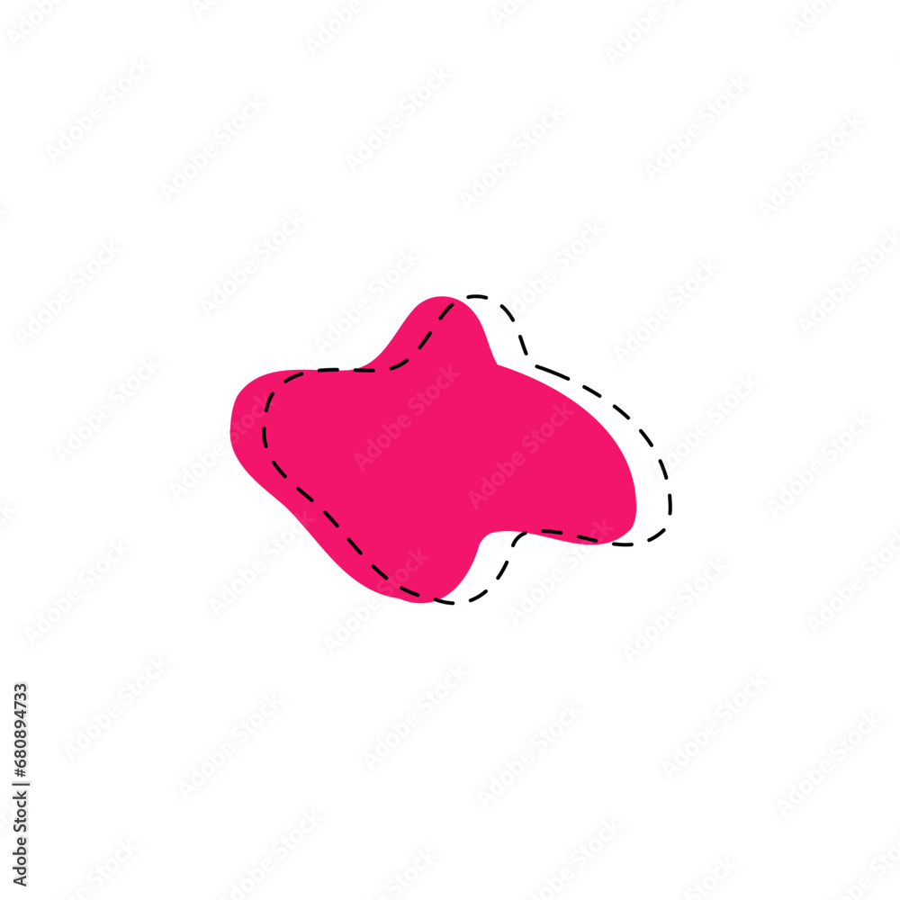 Fototapete set of blobs with lines on the edges splash