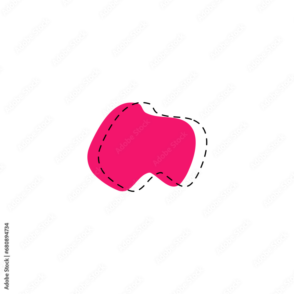 Aufkleber set of blobs with lines on the edges splash
