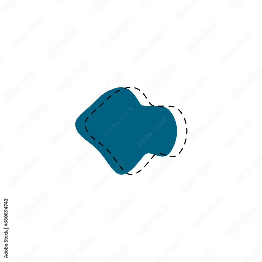 Fototapete set of blobs with lines on the edges splash