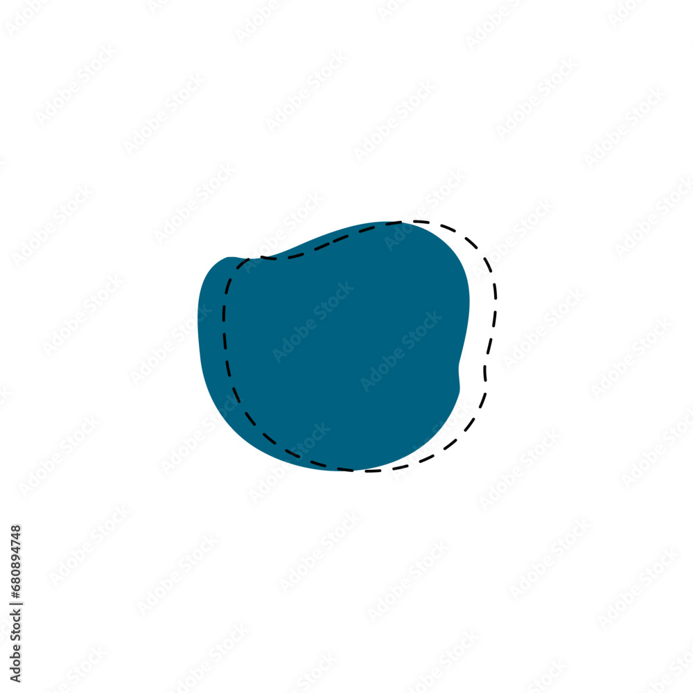 Poster set of blobs with lines on the edges splash