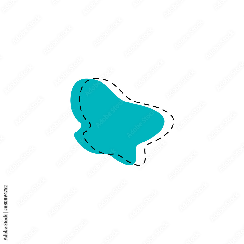 Fototapete set of blobs with lines on the edges splash