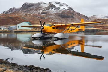 seaplane landed close to an arctic research base